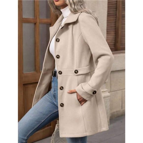 Button Up Long Sleeve Coat - Picture 2 of 16